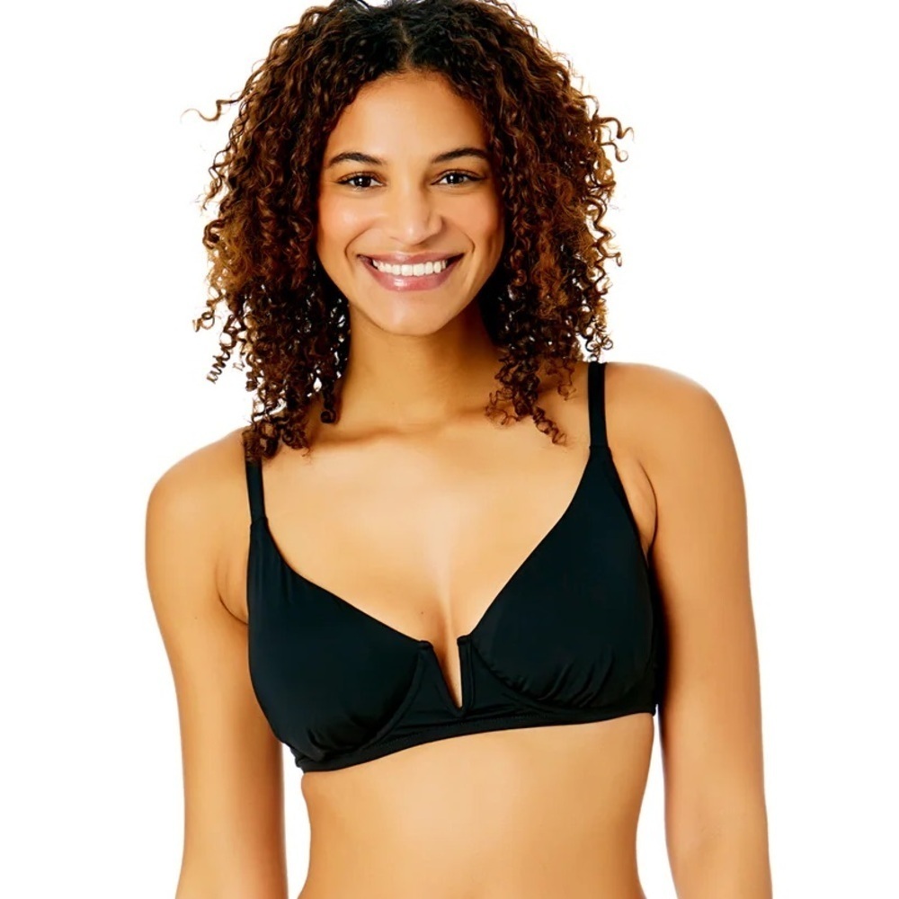 Anne Cole Women’s Black V Underwire Padded Bikini Swim Top XL